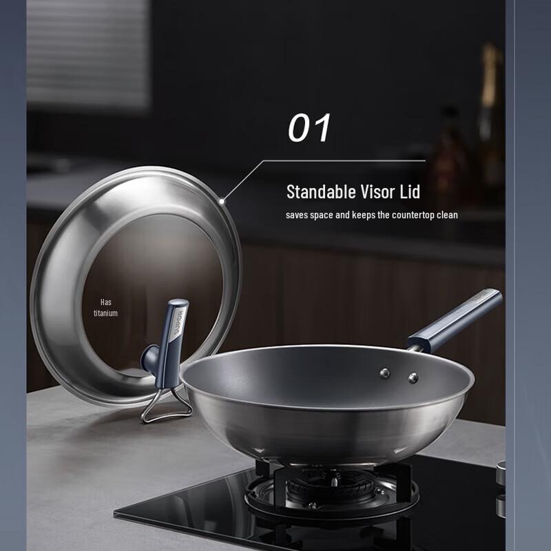 Supor 32cm Titanium Alloy Uncoated Wok