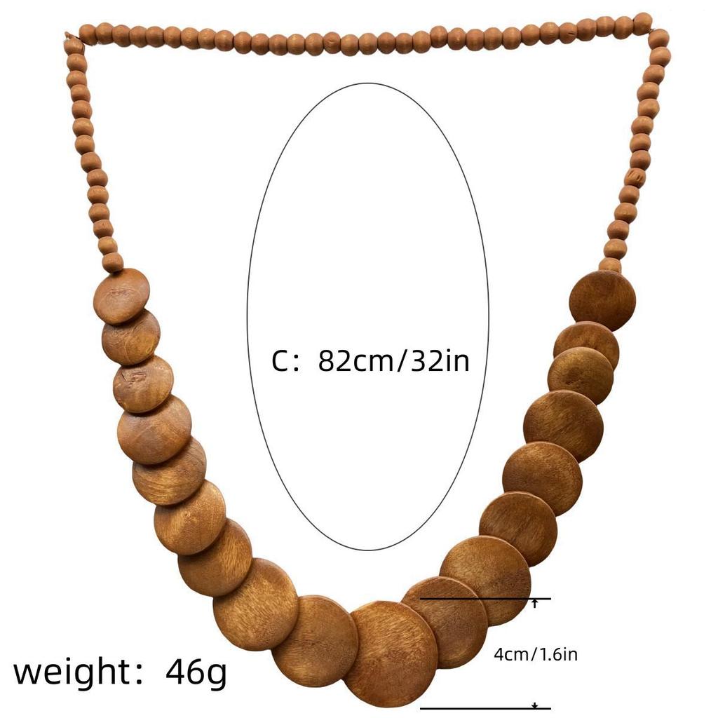 Collana in Legno Stile Africano Retrò Bohemien