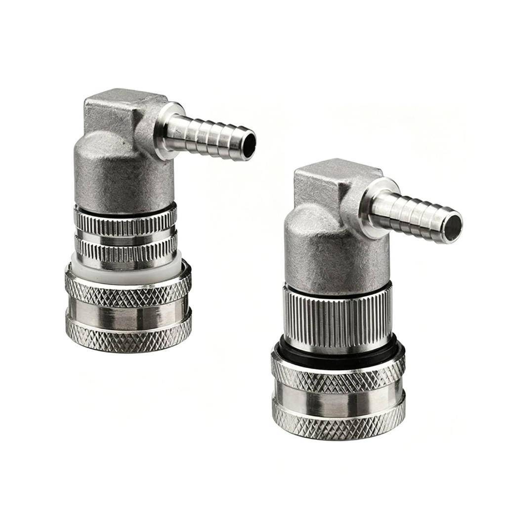 Lock Disconnect with Elbow 90-Degree Keg Fitting Stainless Steel Corny