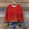 Long Sleeve Pullover Sweaters For Women O Neck Casual Cute Printing Knit Oversized Sweater