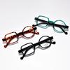 Vintage Asymmetrische Blaulichtfilter Lesebrille Frau Brille mit einem eckigen und einem runden Rahmen
