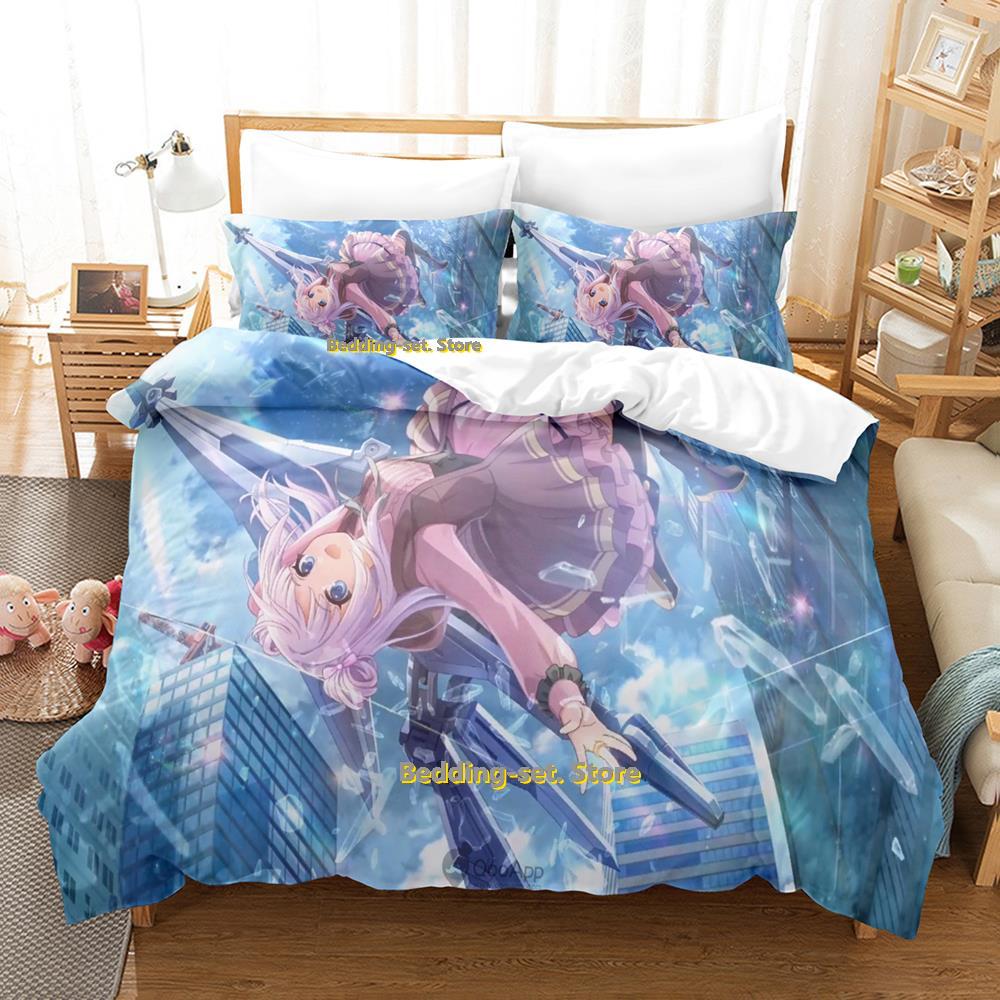 Assault Lily Bouquet Bedding Set Single Twin Full Queen King Size Bed Set Adult Kid Bedroom Three-Piece Suits Anime Bed Sheet Se