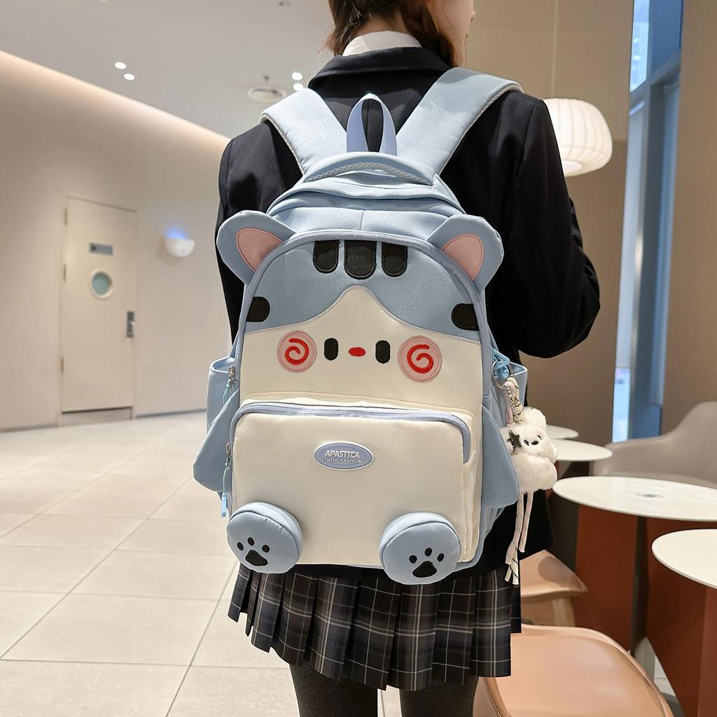 Schoolbag cute cartoon backpack female junior high school student primary school girl Korean version college style cat backpack class schoolbag female