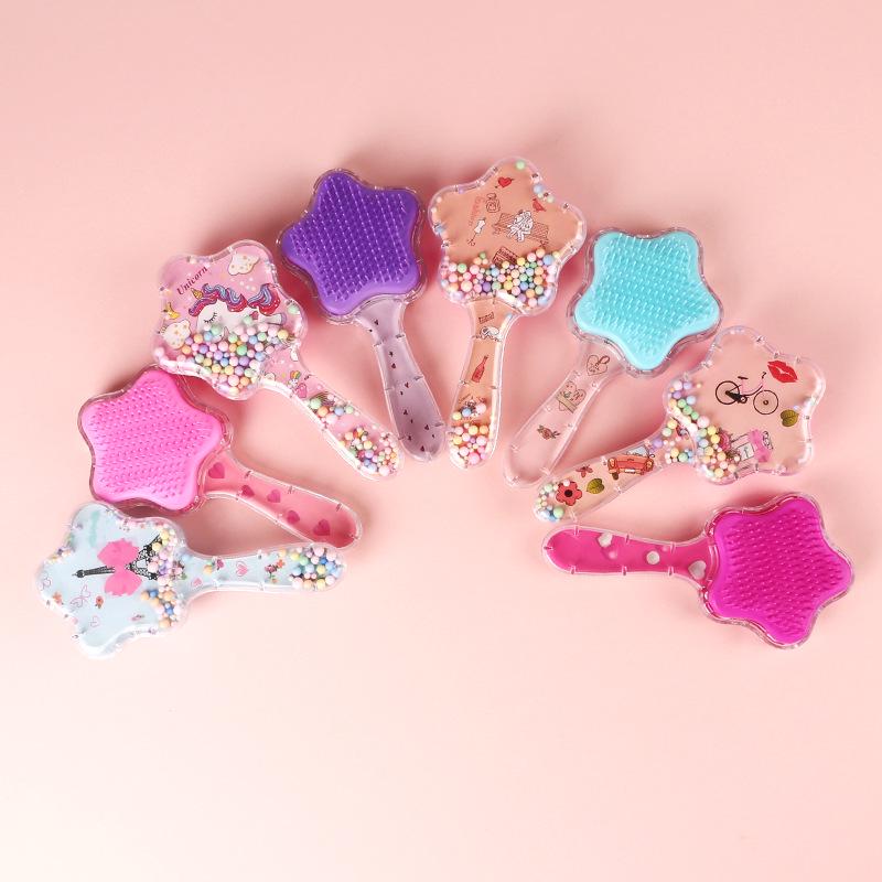 Pentagram Cartoon Magic Comb: Transparent, Anti-Tangle, Portable Hair Smoothing Comb for Kids