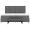 Box Spring Bed with Headboard Dark Gray 200 x 200 cm Fabric