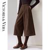 Pantaloni casual scurți de iarnă pentru femei, amestec de lână