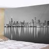 New York City Skyline Tapestry Bohemian Night Scene Wall Art for Living Room Bedroom Decor Hippie Style Urban Landscape Hanging