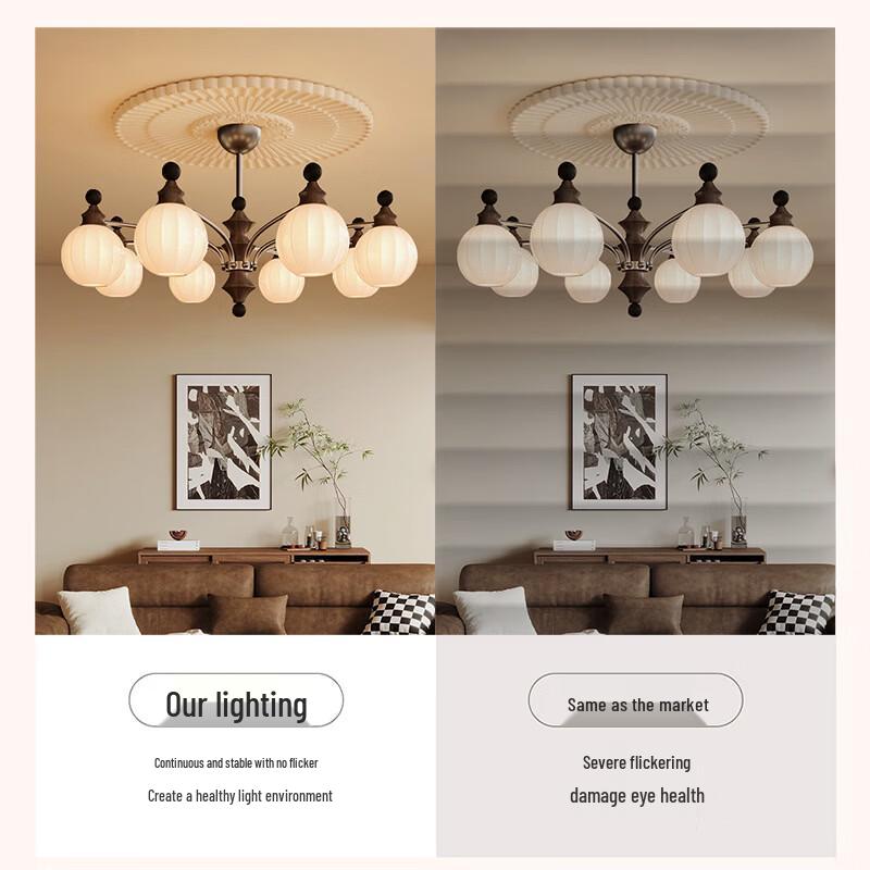 French Retro Solid Wood Chandelier