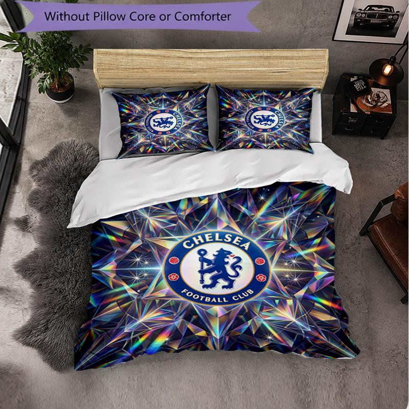 Set Biancheria da Letto Chelsea FC Modello 3 Pezzi Morbida Copripiumino in Microfibra con Federe per Camera da Letto