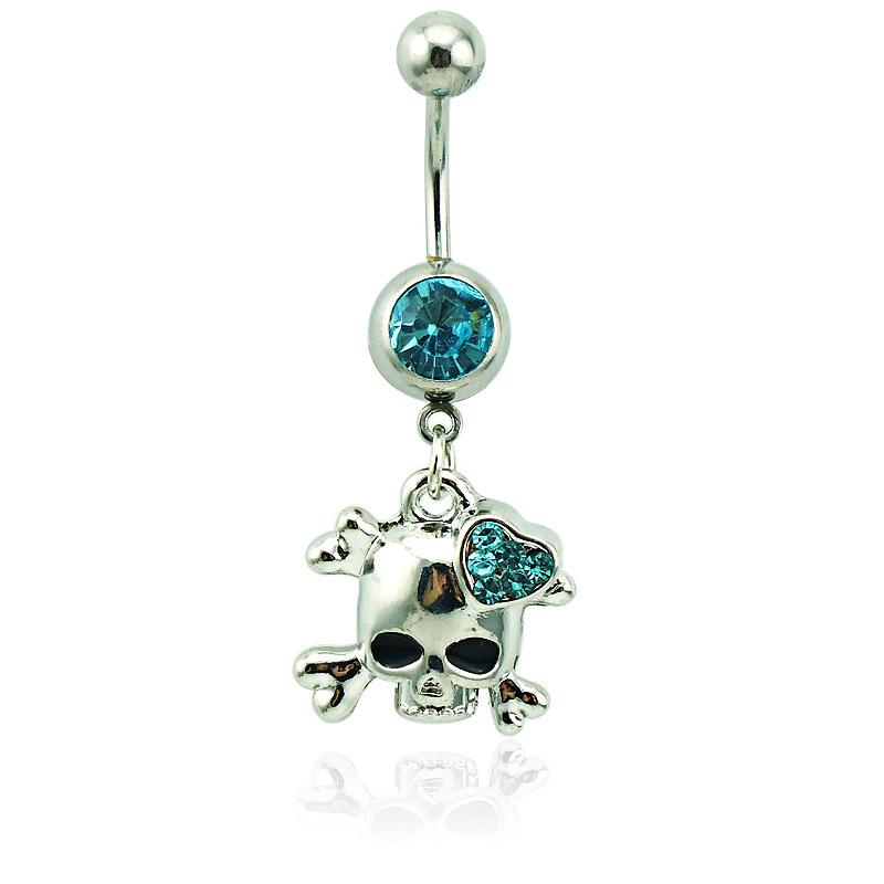 Accessori Grunge Anelli Ombelico Teschio Charms Punk Scheletro di Cristallo Piercing Corpo Zircone Goth Moda Coreana Zircone