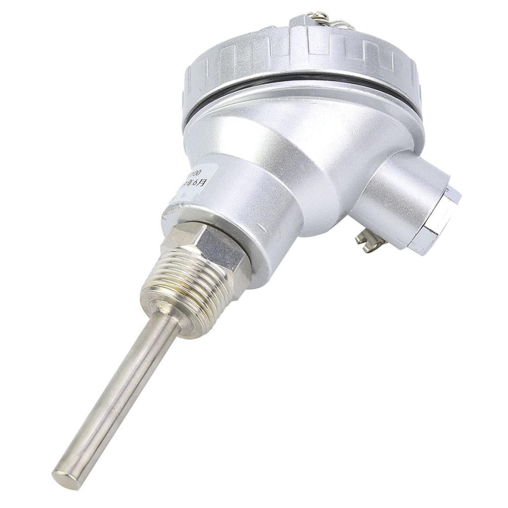 PT100 50/100/200mm Temperature Sensor Probe 1/2' NPT Thread Thermocouple Stainless Steel Terminal Head Measuring Access