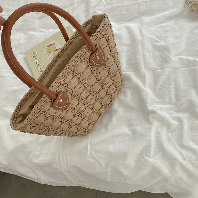 Плетеная сумка из соломы Женская летняя новейшая модная сумка-тоут Универсальная ручная плетеная сумка Пляжная сумка Сумка через плечо