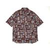 Export Japan Men and Women COUPLE'S Retro Print Summer Short Sleeve Shirt Hawaiian Hong Kong Style Casual Pure Cotton Shirts
