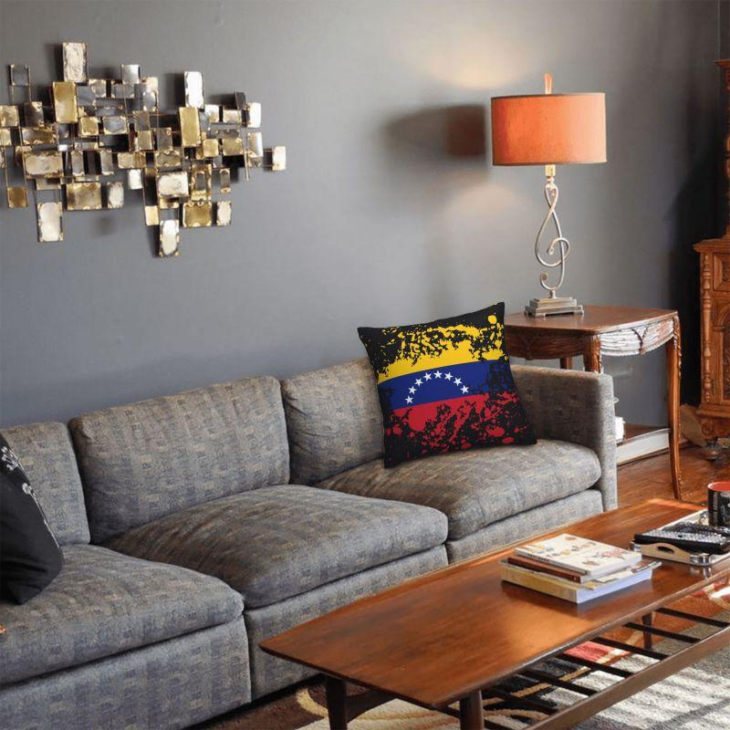 Venezuela Flag Ink Splatter Cushion Covers Bolivarian Republic of Venezuela Soft Luxury Pillow Case Home Decor