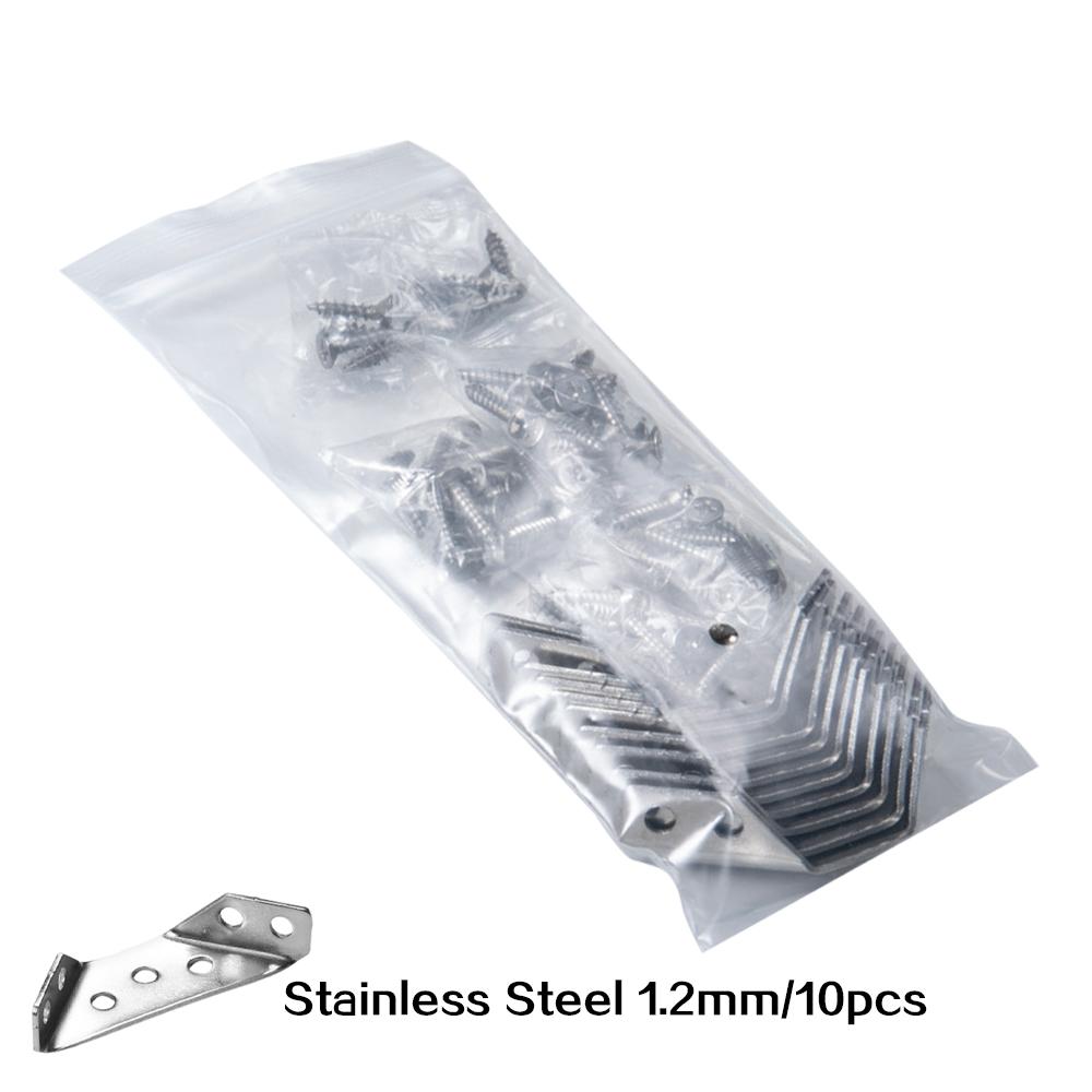 Corner Brackets Stainless Steel Furniture Angle Shelf Connector Cabinet Support Fixing Frame Corner Brace with Screw 4/16/20pcs