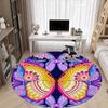 1PC Butterfly Mandala Office Round Rug, Non Slip, Soft and Durable Office Rug for Interior Decoration, Perfect for Office