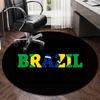 1PC round rug Brazil Artwork Printed Round Area Rug ,Rug For Home Office, Round Chair Rug, Decorative Carpet Fan gifts Christmas gift