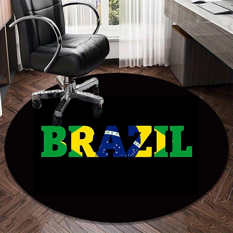 1PC round rug Brazil Artwork Printed Round Area Rug ,Rug For Home Office, Round Chair Rug, Decorative Carpet Fan gifts Christmas gift