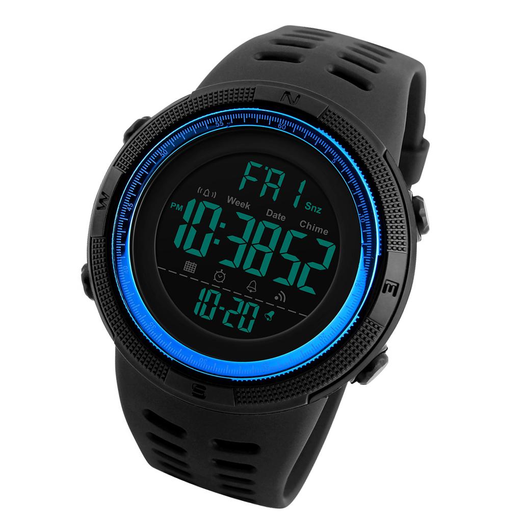   Men Sports Watches Countdown Double Time Watch Alarm Chronograph Digital Wristwatches 50M Waterproof Relogio Masculino
