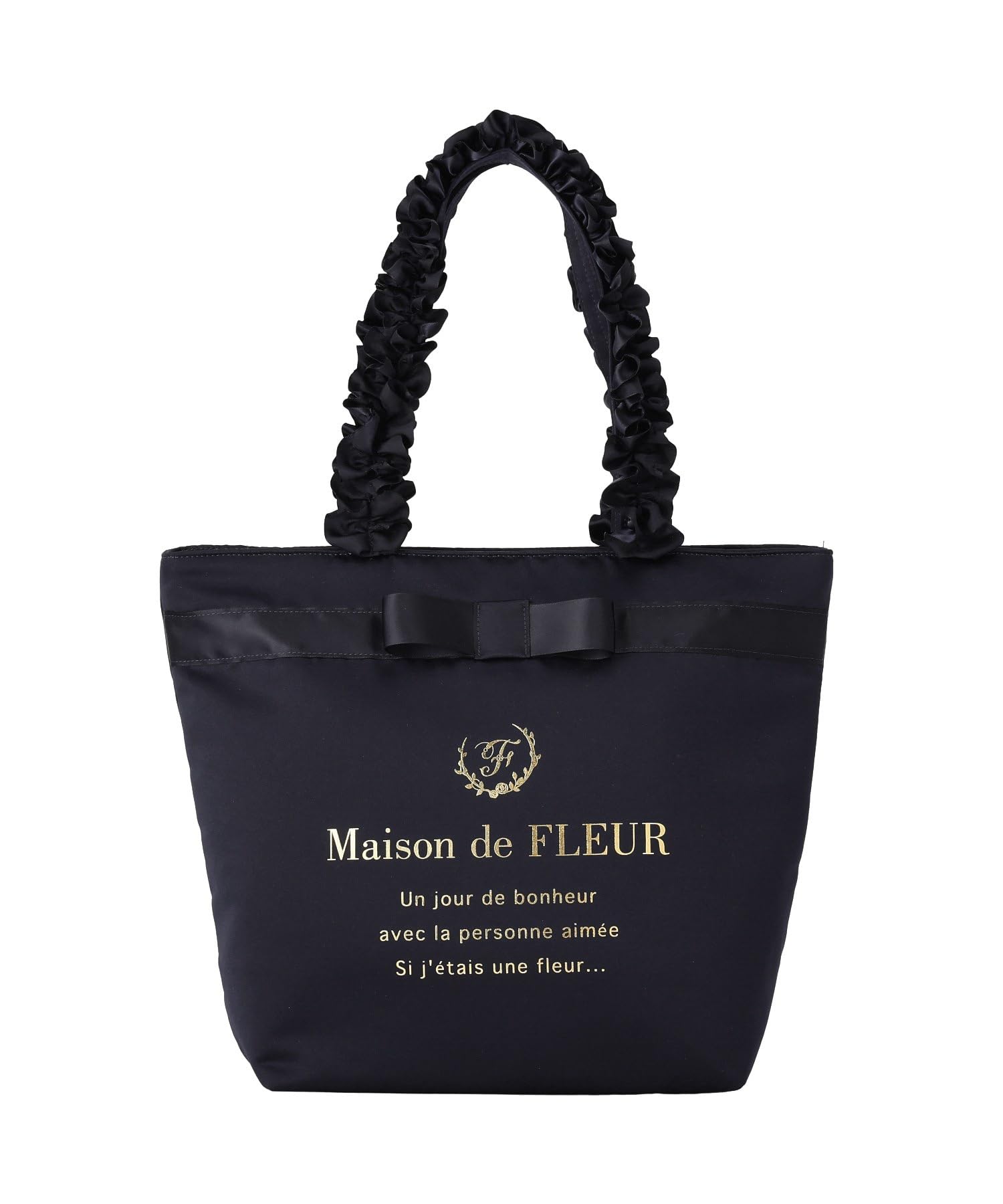 Maison de FLEUR Brand Logo Frill Handle Tote Bag M Navy F Tote Bag 08001386500