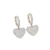 Exquisite Light Luxury High-end Fashion Love Full of Zirconium Ear Buckles Sweet Girl Heart Gentle Temperament Three-dimensional Heart-shaped Earrings