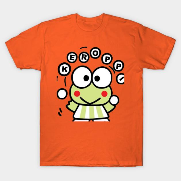 Women's Fashion Round Neck Short-sleeved Cut Of Keroppi Print T-shirt Summer Casual Slim T-shirt