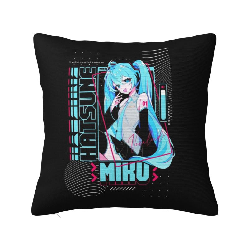 Custom Hatsunes Miku Anime Nordic Throw Pillow Covers Cartoon Manga Chair Cushion