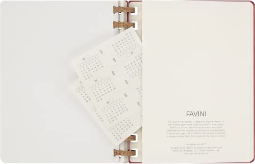 Moleskine nie datowany planer życia w spirali, twarda oprawa, rozmiar XL (20,4 cm szerokości x 25,2 cm wysokości), Rozgnieciona Wiśnia, DHUNDSPF3212MWH4
