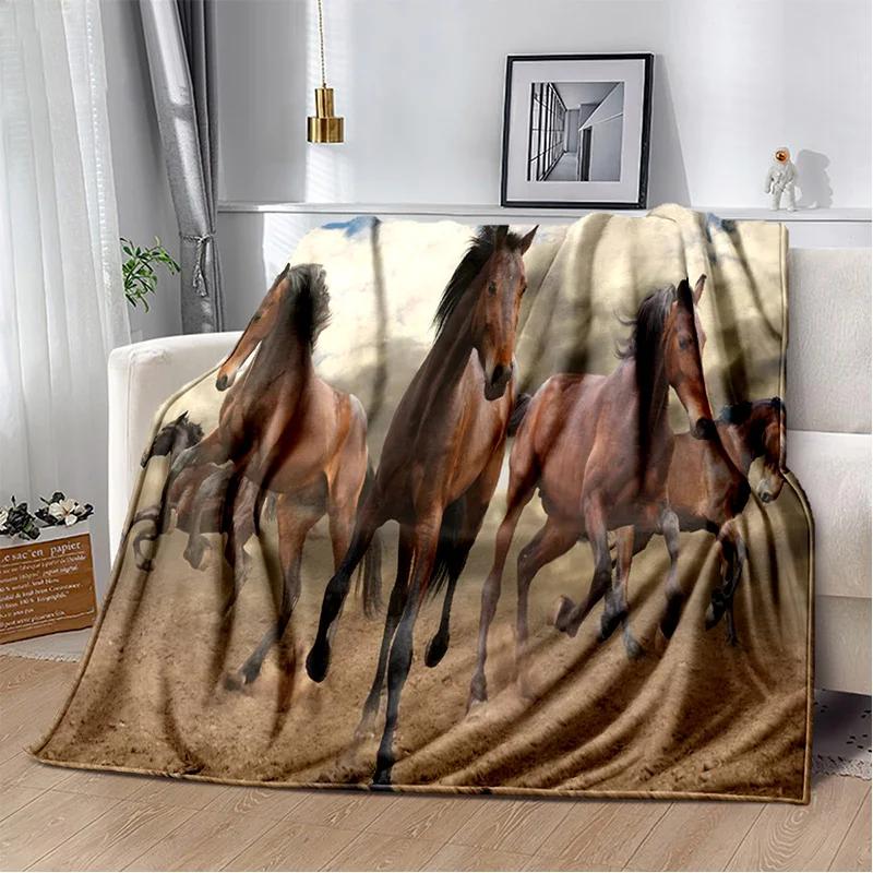 Horse Animal Pentium Gallant Steed Blanket,Soft Throw Blanket for Home Bedroom Bed Sofa Picnic Travel Office Cover Blanket Kids