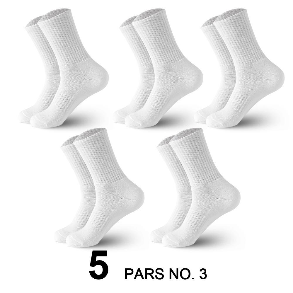 Men's Black Sweat-Absorbent, Odor-Resistant Xinjiang Cotton Mid-Calf Sports Socks - Autumn & Winter Knee-High Style