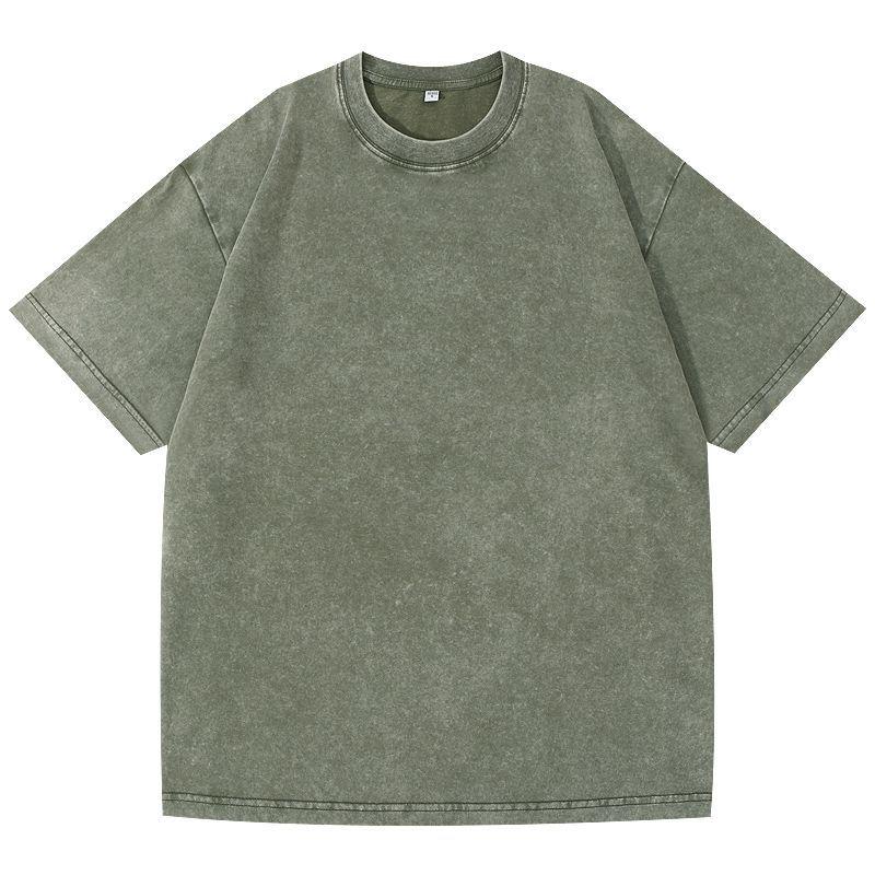 Unisex Vintage Washed Cotton T-Shirt - Loose Fit, Distressed Style