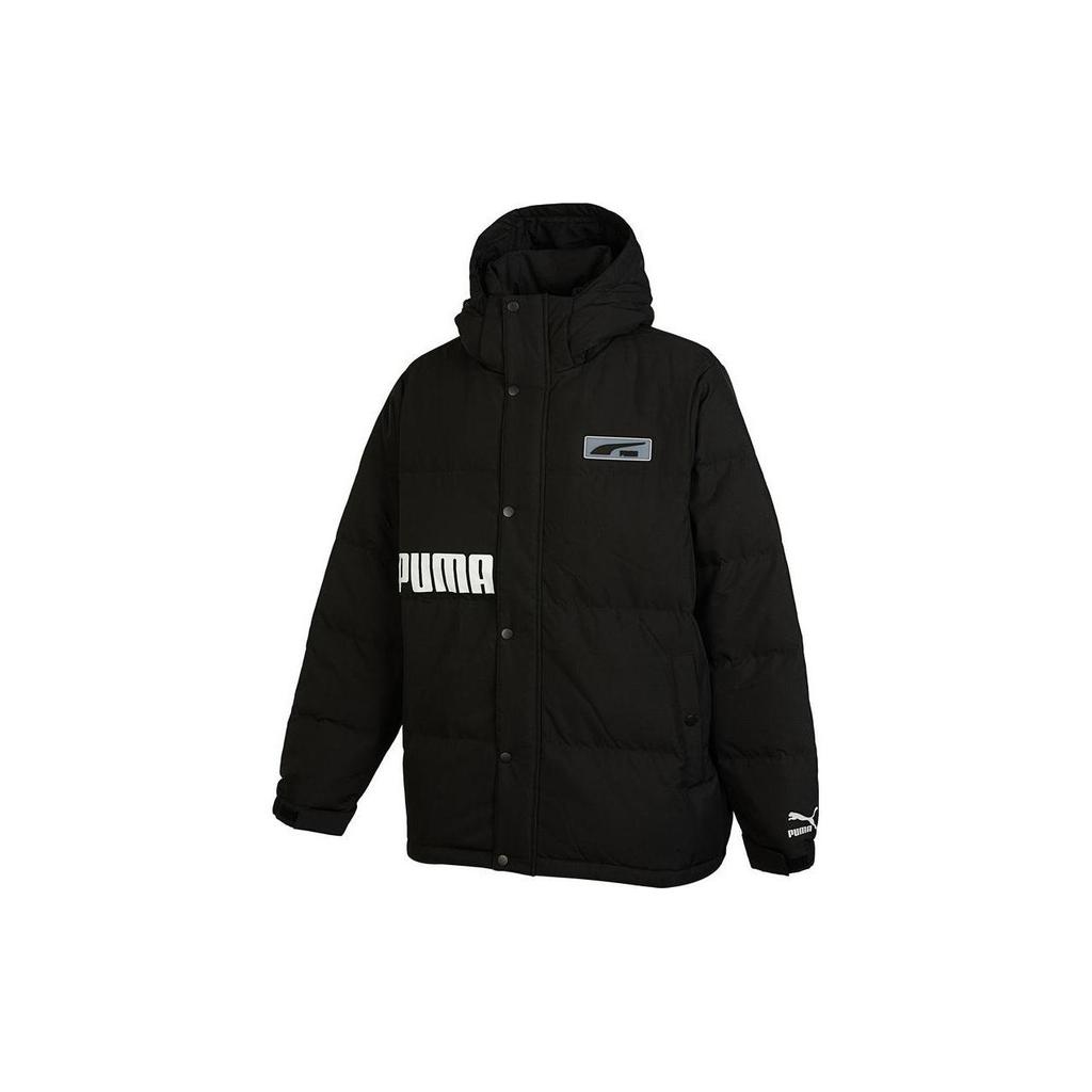 PUMA Down Jackets Unisex Black Hooded Moderate Down Jacket 539727-01