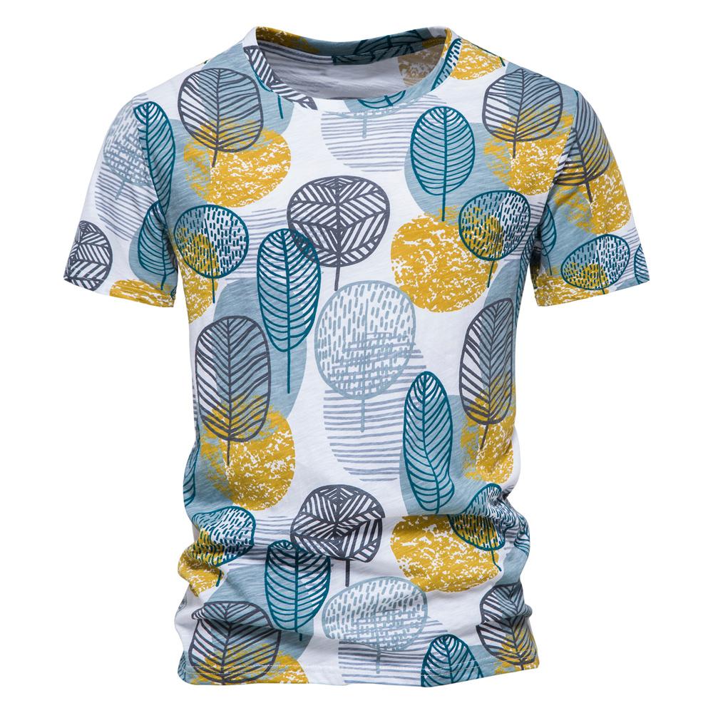 Hawaiian Leaves 3D Printed Summer Men's Casual Sports High-quality Street Classic Retro Oversized O-neck Short Sleeve Shirt Top