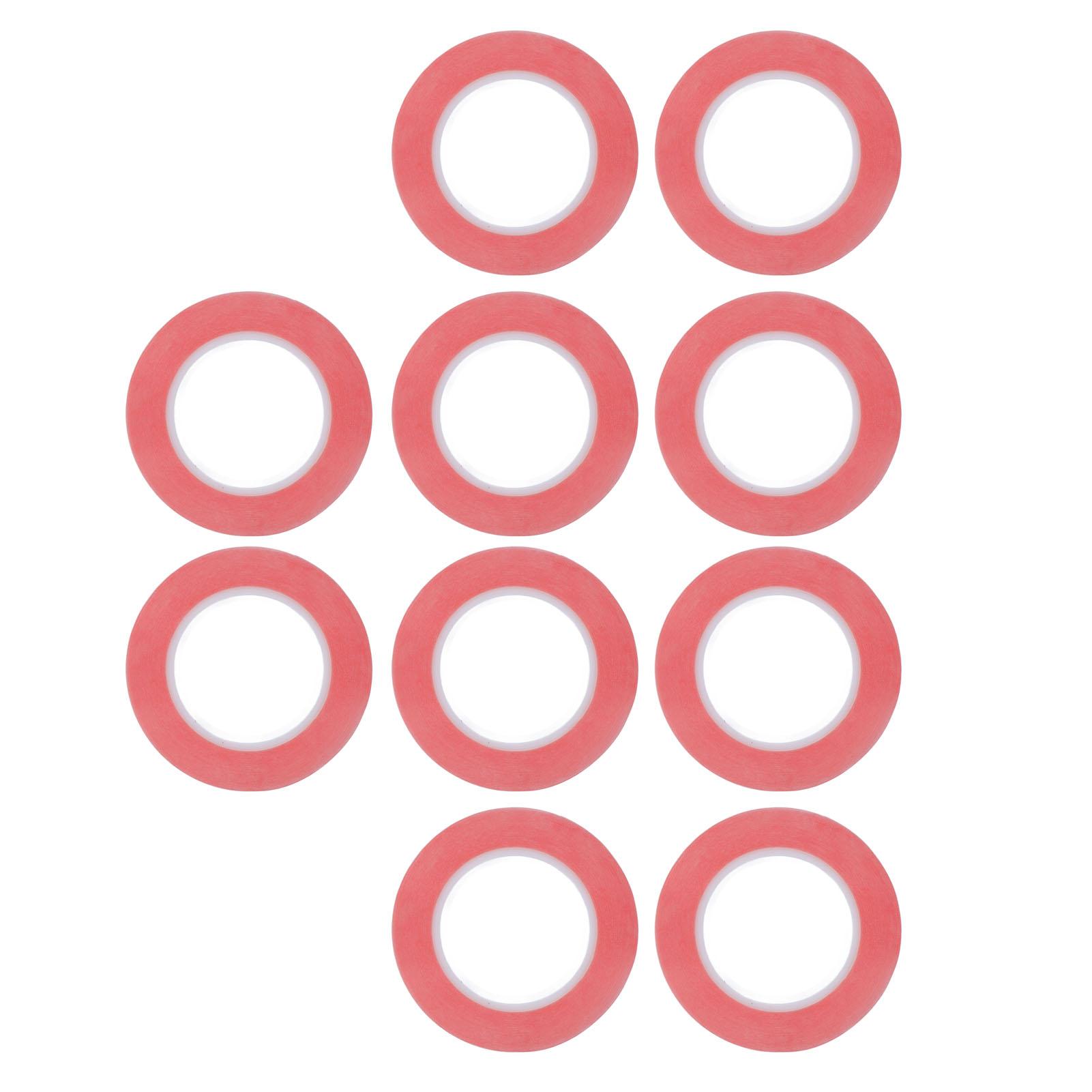 

10 Pcs PET Double Sided Tape Strong Viscosity Waterproof Firm Fixation Red PET Mounting Tape