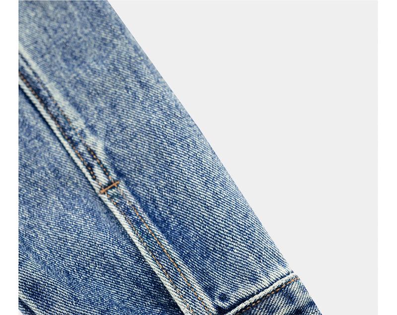Women's Emerald Blue Retro Denim Jacket - Comfortable Long Sleeve Lazy Style