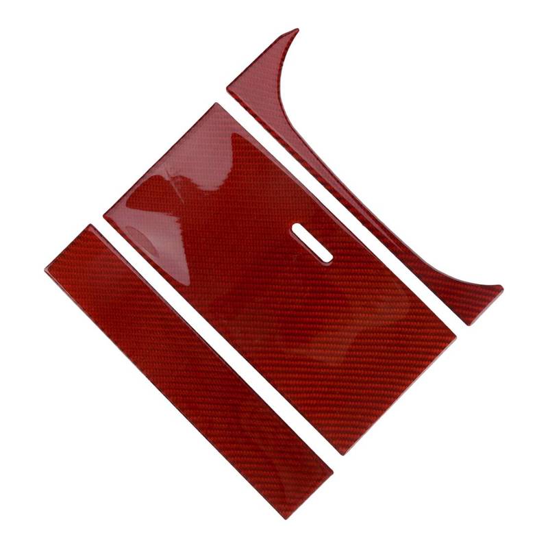 Red Carbon Fiber Style Center Console Storage Box Panel Trim Cover Fit For Jaguar F-Type 2013- Left Hand Drive