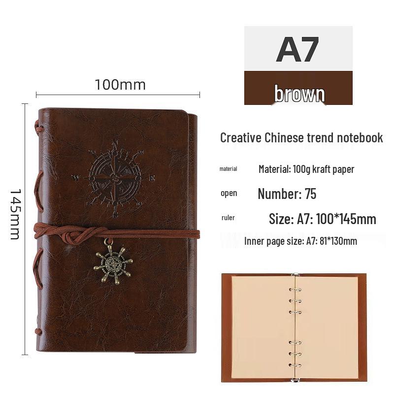 Retro Piratenschiff Loseblatt Reise-Tagebuch Notizbuch