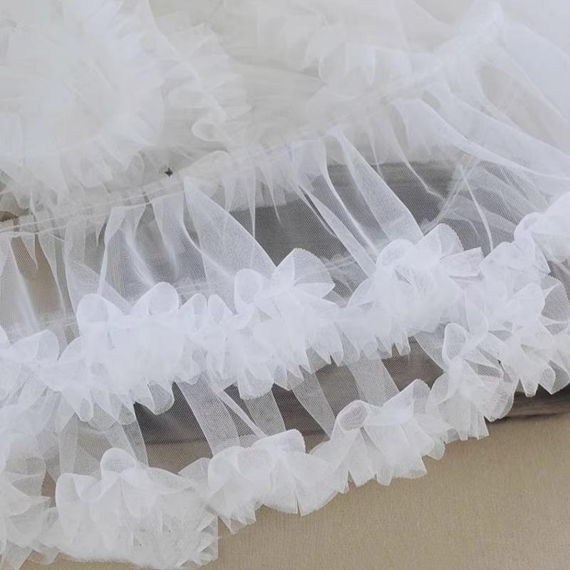 Trend Lolita Fluffy Bottom Lace DIY Clothing Girls Skirt Fabric Swimsuit Underwear Curtains Mosquito Net Edging Sewing Materials