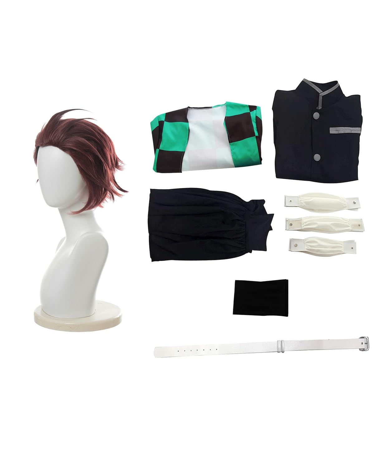 Косплей костюм Камадо Танджиро с Водой для взрослых, Маскарадная школьная форма, Отряд Истребителей Демонов, Сценический костюм Танджиро с новой париком, Дыхание, Размер, Платье, Фестиваль,