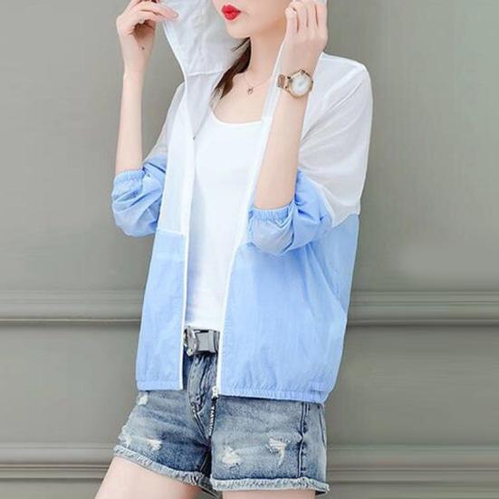 Women's Sun Protection Jacket Full Zip Thin Hoodie Jacket Athletic Workout Anti UV Windbreaker Quick Dry Hiking Coat for Outdoor Camping