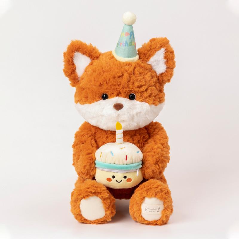Birthday Series Plush Toys Fox Bear Plush Toys Sleeping Dolls Soothe Children Birthday Gifts for Men and Women