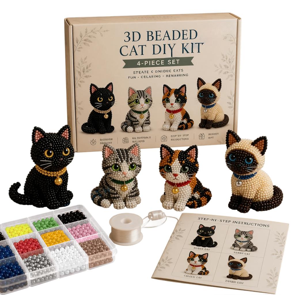 Kit Animale con Perline 3D - Set di Perline Carino Materiali per Creazione Gioielli Fai da Te