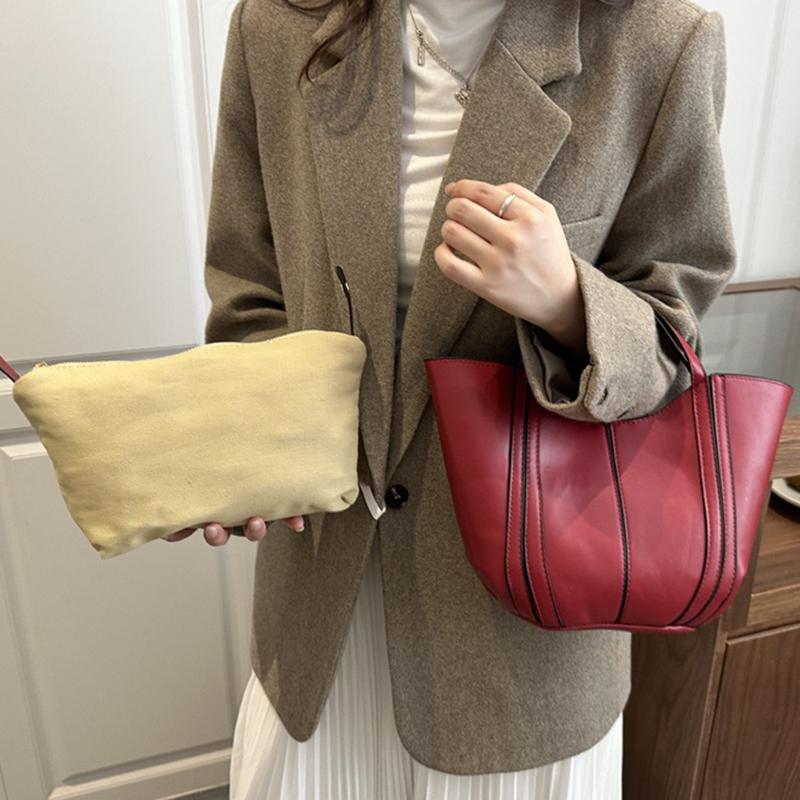 Women's New High-capacity Crossbody Bucket Bag Versatile and Simple Single Shoulder Basket Small Purse and Handbag KTB