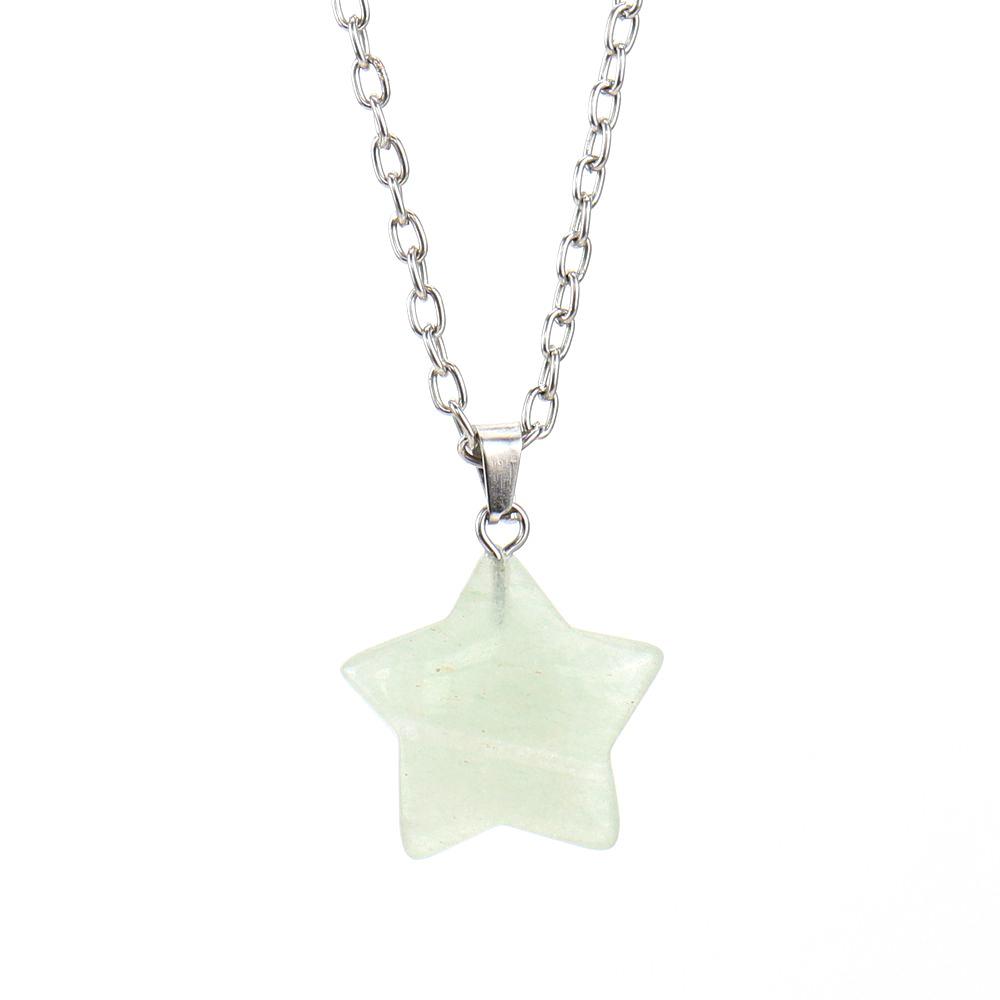 Natural Crystal Rough Stone Pendant, Five-Pointed Star Necklace, Small Star Jewelry Accessories N676