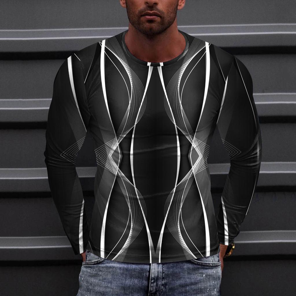 Tricou Bărbați O-Gât Îmbrăcăminte Îmbrăcăminte în aer liber mânecă lungă Imprimare Designer de modă Vintage