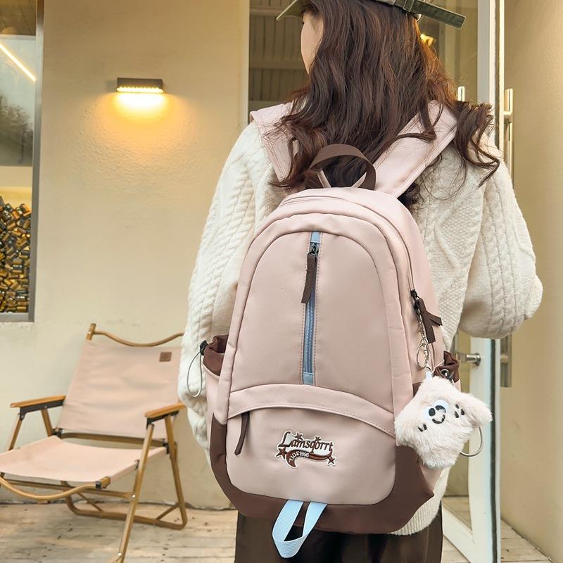 Wenyi Fan cute contrasting colors large-capacity student schoolbag new outdoor college style backpack