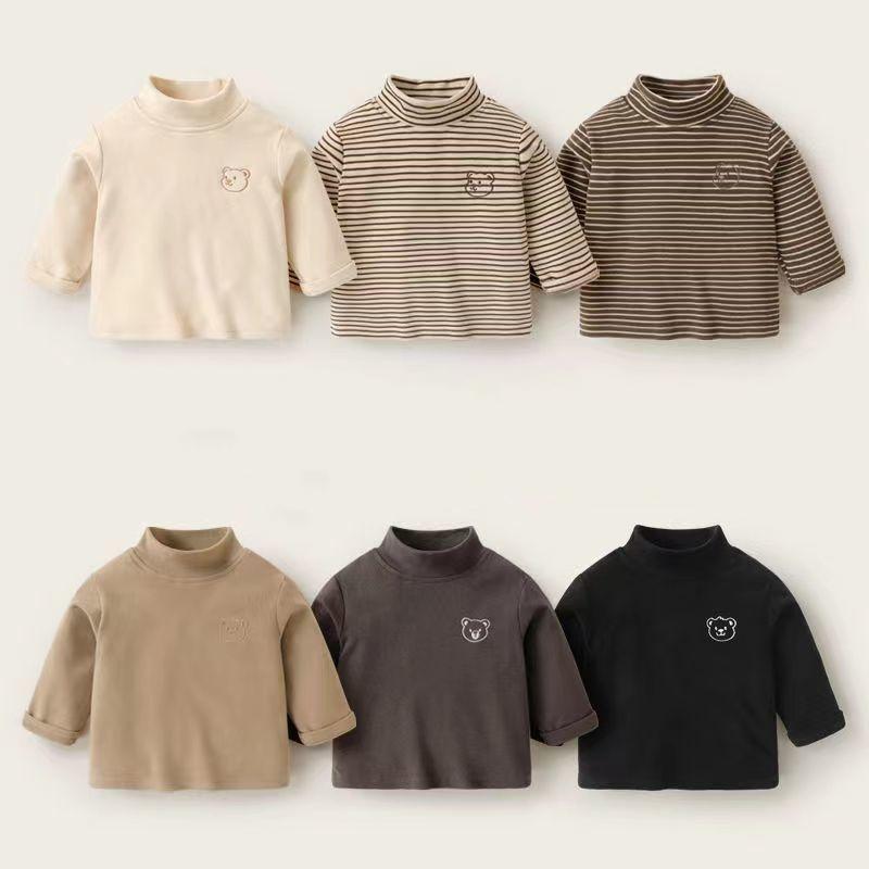 New Spring Autumn Baby Clothes Children Boys Bear Striped Long Sleeved T-Shirt Toddler Girls Clothing Infant Costume Kids Sportswear