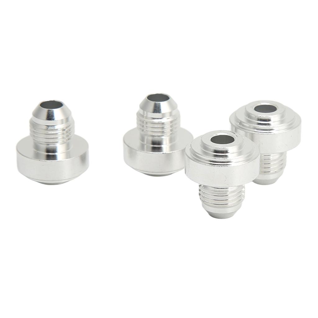 4pcs AN6 Male Billet Aluminum Alloy 9/16‑18in Diameter 6AN Thread Male Billet Replacement Weld In Fitting Bung