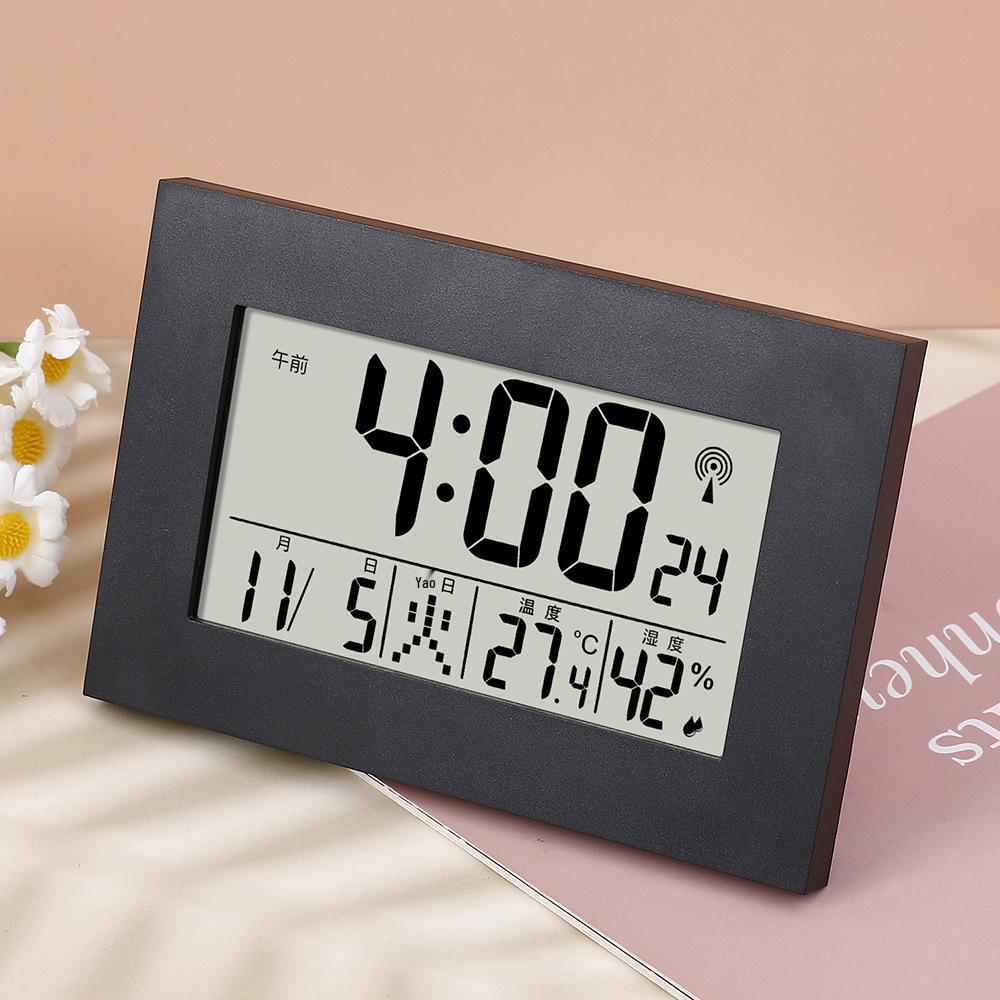 Silent LCD Alarm Clock with Automatic Time Sync for Japanese and German Radio Waves