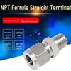 304 Stainless Steel Compression Straight Connector NPT 1/8 To Metric 6mm Tube Adapter
